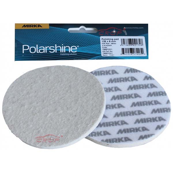 MIRKA Felt polishing pad 125*6mm, white, 2 pcs. in pack